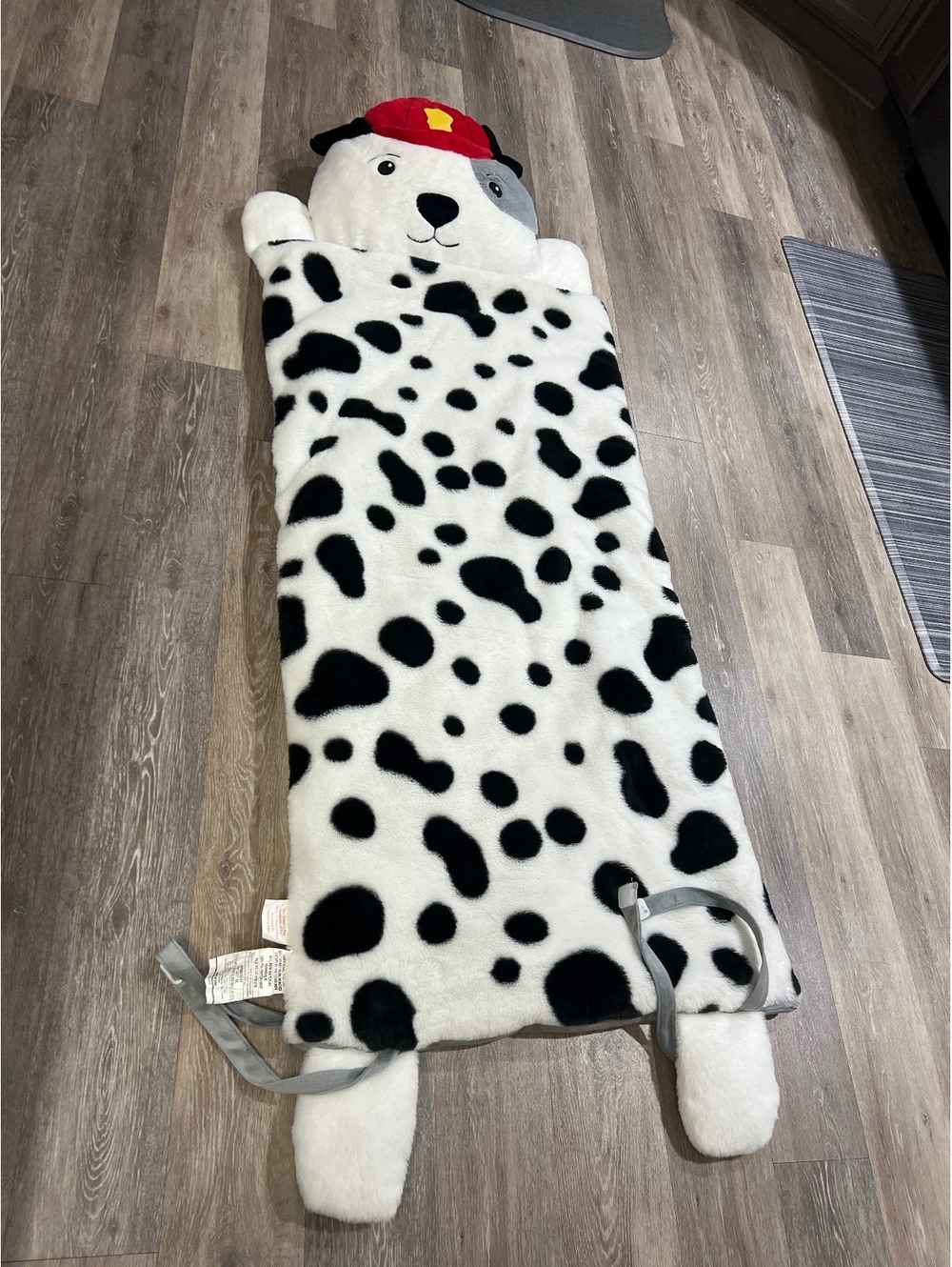 Cute Dalmatian Firefighter Plush Sleeping Bag for Kids